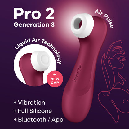 Satisfyer Pro 2 Generation 3 Connect App Liquid Air Technology - Wine Red SAT-J2018-U2-9-1