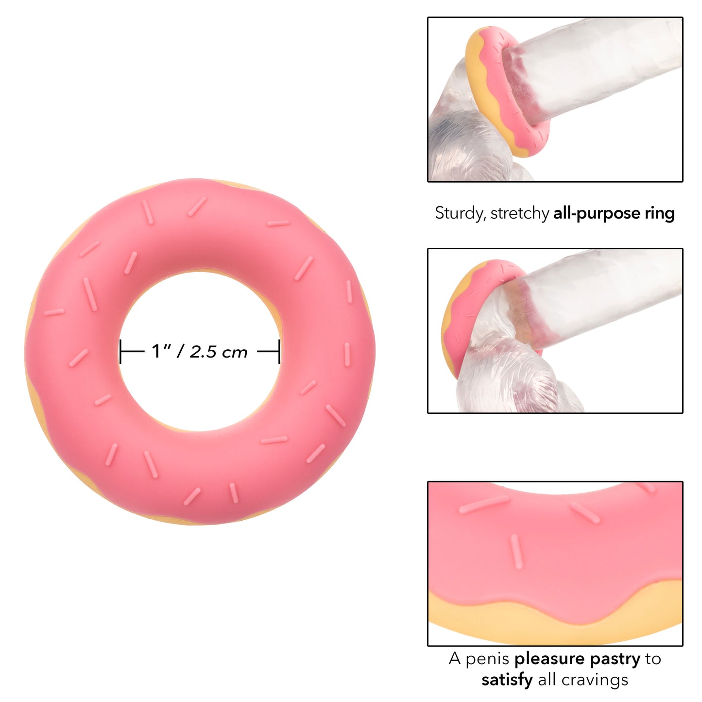 Naughty Bits Dickin Donuts Silicone Donut Cock  Ring - Pink SE4410502