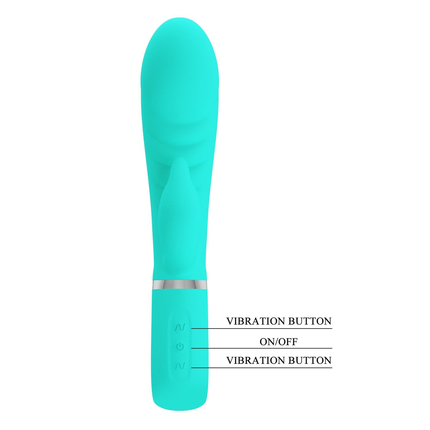 Prescott Super Soft Rabbit Silicone Vibrator -  Teal BI-014635-4