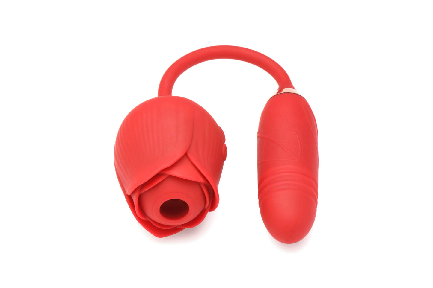 Bloomgasm Romping Rose Suction and Thrusting  Vibrator - Red INM-AH147