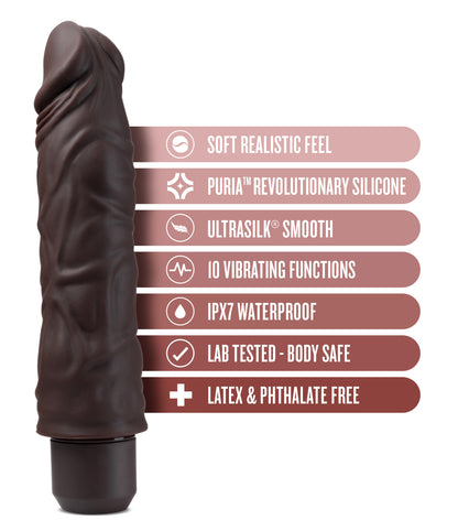 Dr. Skin Silicone - Dr. David - 8 Inch Vibrating  Dildo - Brown BL-12356