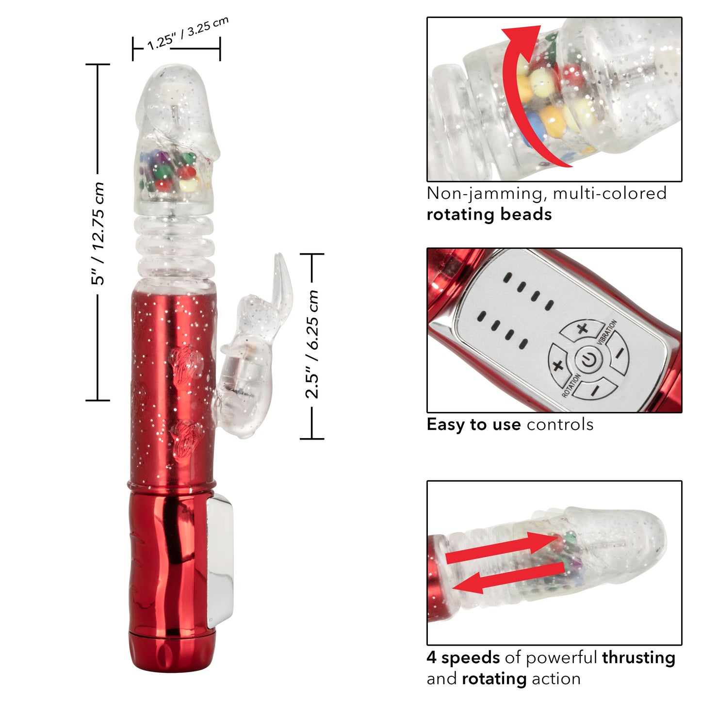 Naughty Bits Cumball Machine Thrusting Jack  Rabbit Vibrator - Red SE4410253