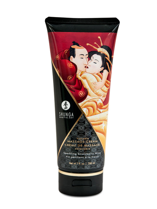 Kissable Massage Cream - Sparkling Strawberry  Wine - 7 Fl. Oz. / 200 ml SHU4108