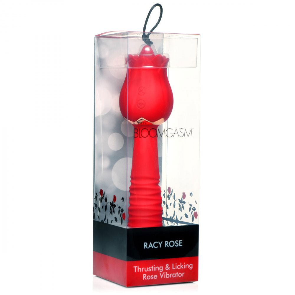 Bloomgasm Racy Rose Thrust and Lick Vibrator - Red INM-AH070