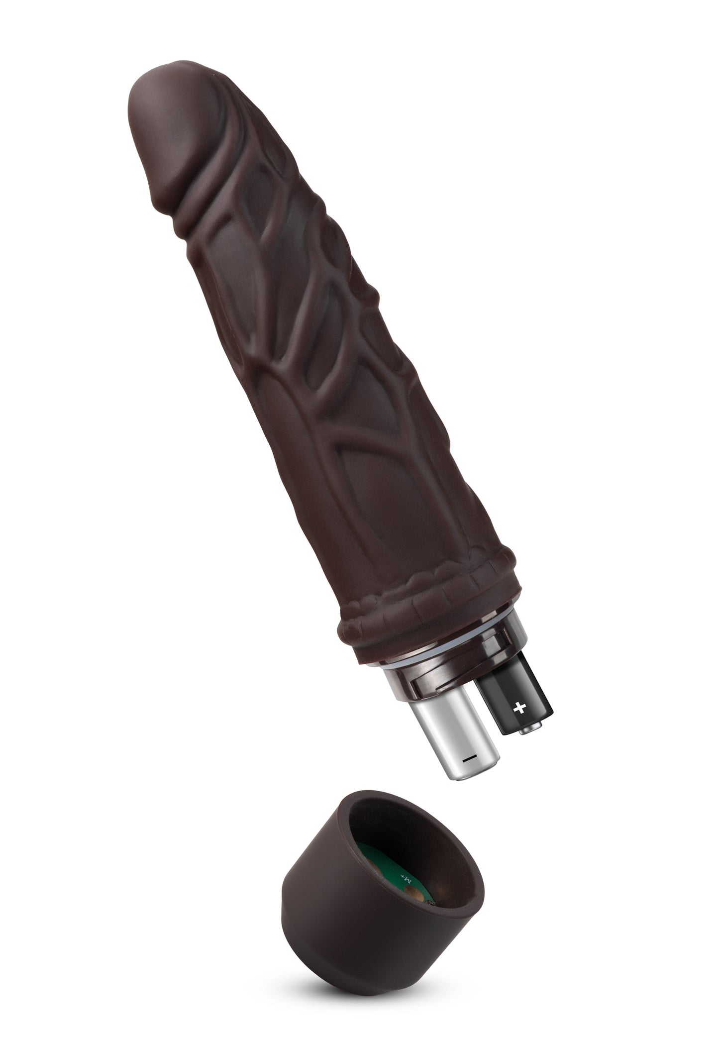 Dr. Skin Silicone - Dr. Robert - 7 Inch Vibrating  Dildo - Brown BL-12096