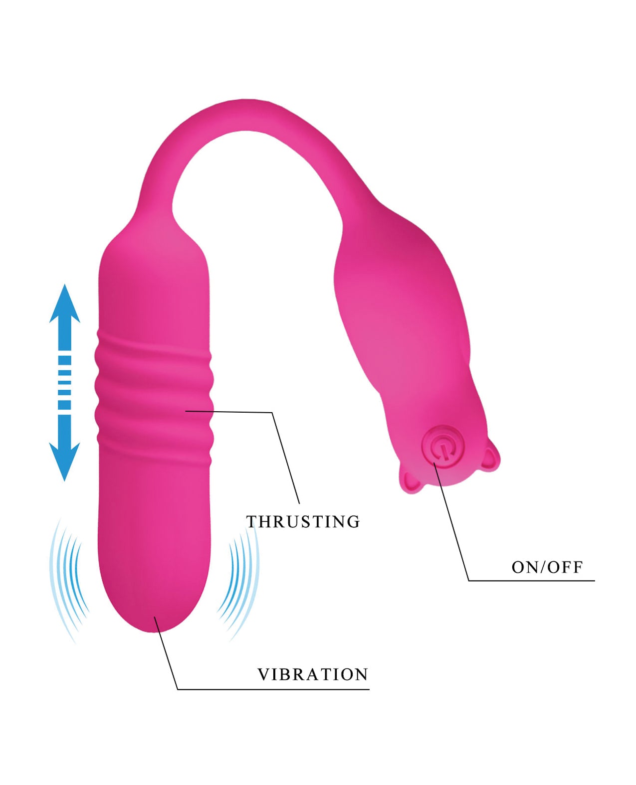 Pretty Love Nobikuma Thrusting Egg - Fuchsia BI-300011