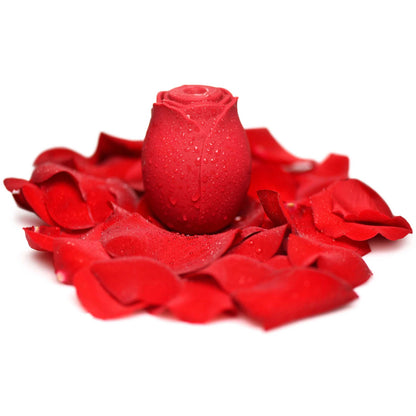 Mystic Rose Sucking and Vibrating Silicone Rose -  Red INM-AH105