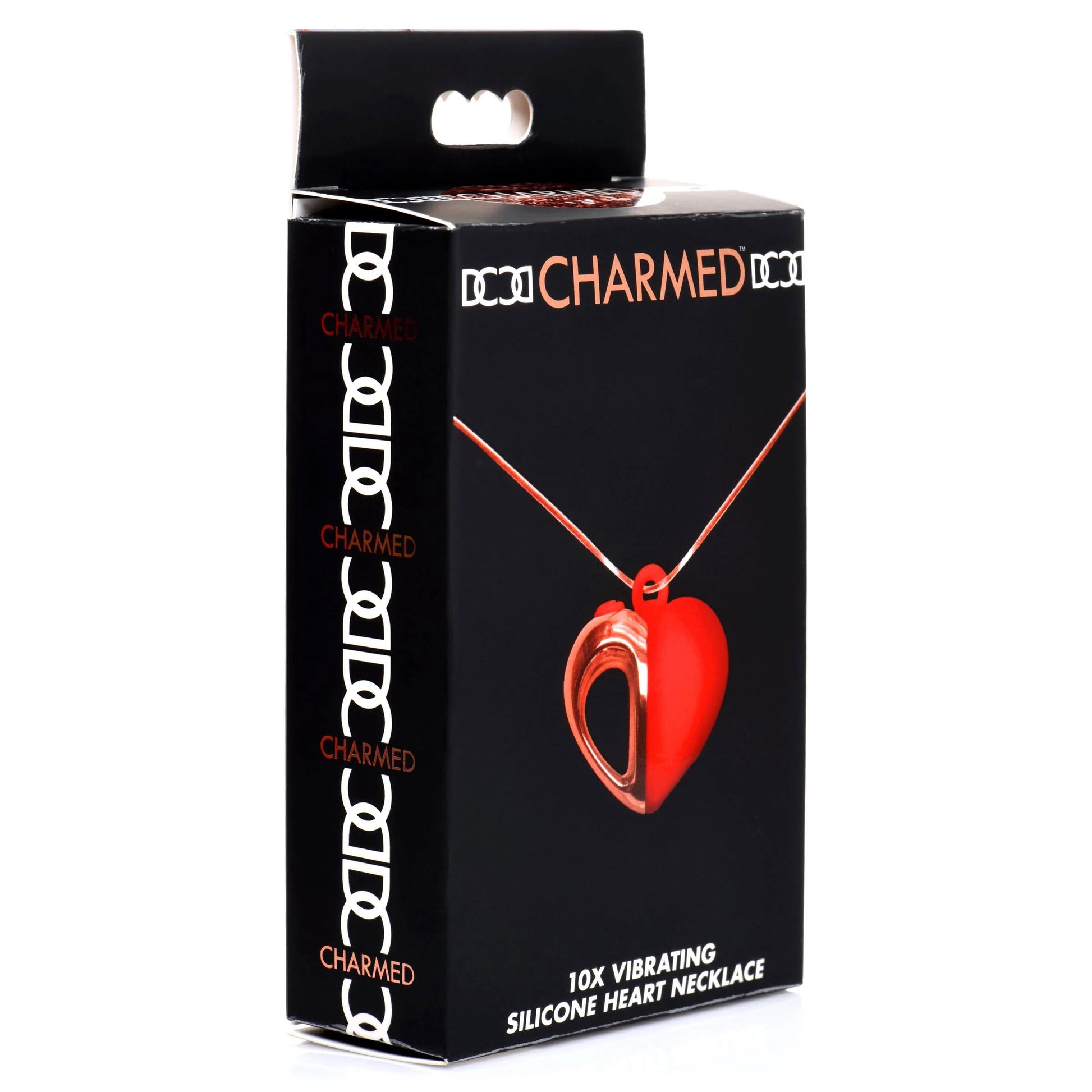 10x Vibrating Silicone Heart Necklace - Rose Gold/ Red CH-AH102