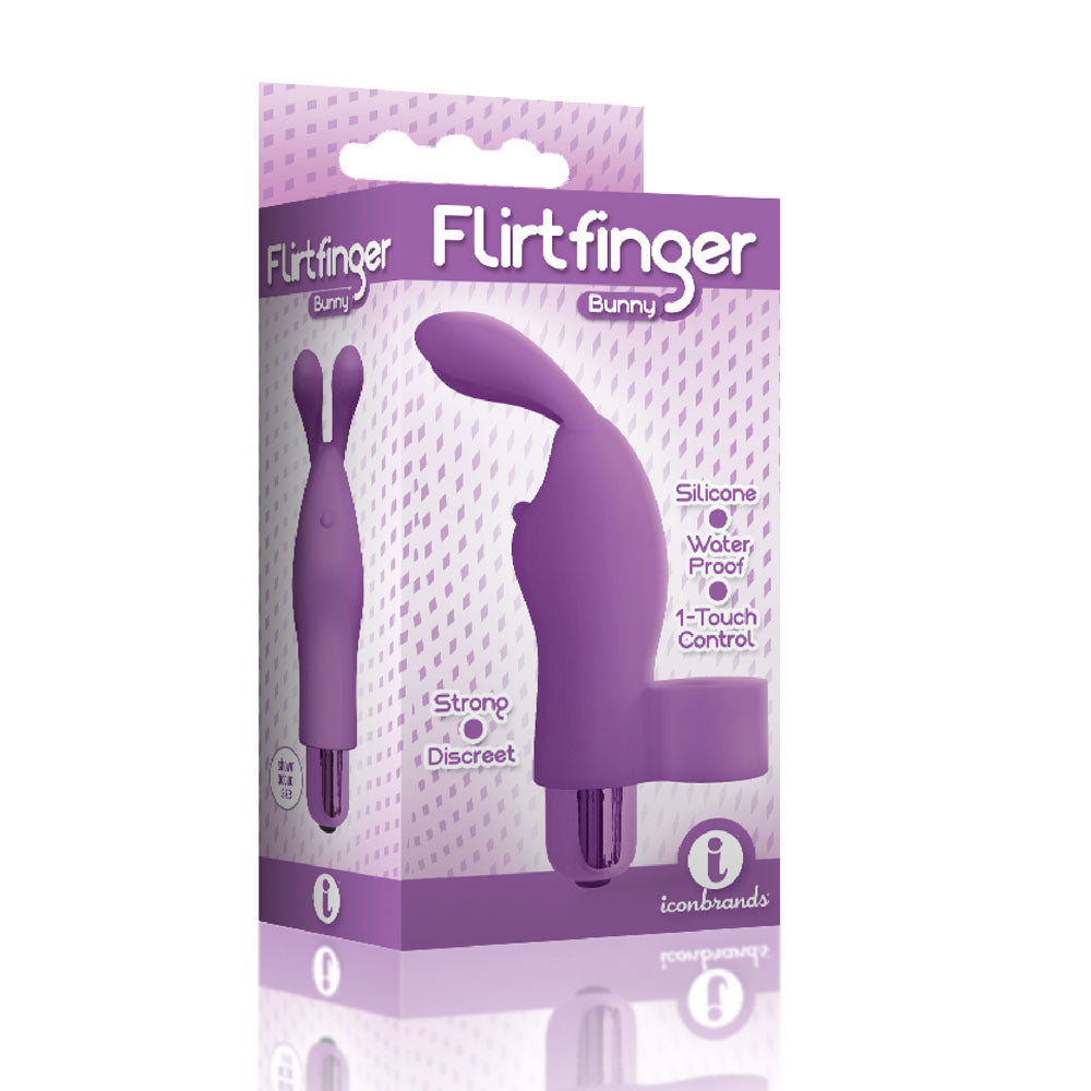 The 9's Flirt Finger Bunny Finger Vibrator - Purple ICB2669-2