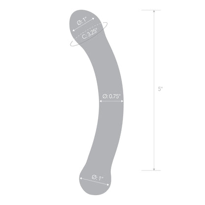 6 Inch Curved G-Spot Blue Glass Dildo GLAS-147