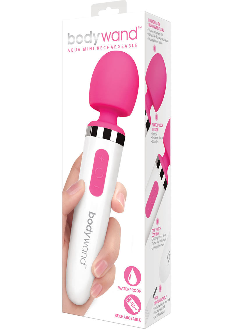 Bodywand Aqua Mini Silicone Rechargeable Massager - Pink X-BW122