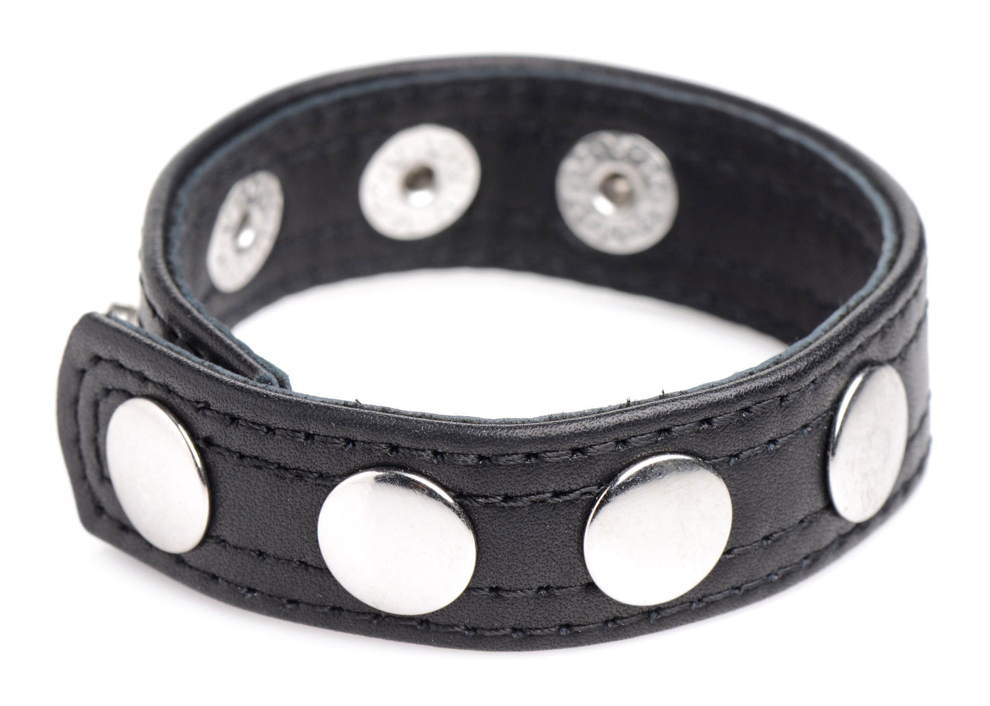 Cock Gear Leather Speed Snap Cock Ring - Black STR-AG845-BLK