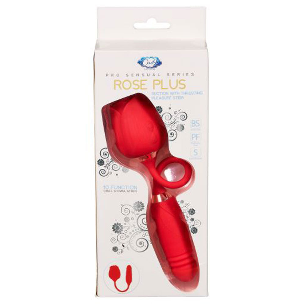 Cloud 9 Rose Plus With Thrusting Pleasure Stem  Dual Stimulation - Red WTC947R