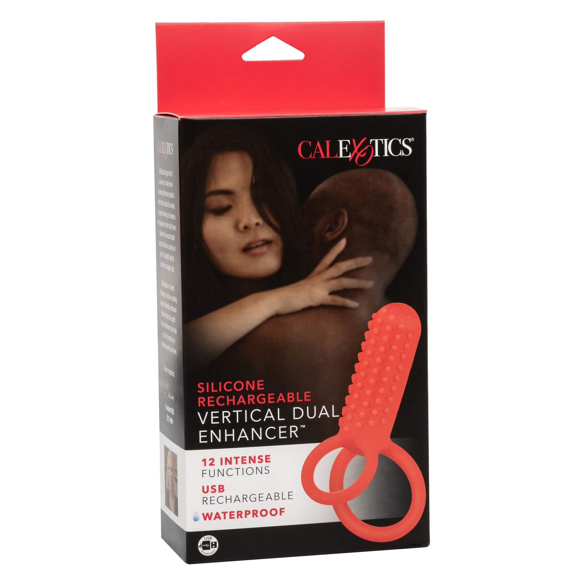 Silicone Rechargeable Vertical Dual Enhancer - Red SE1843403