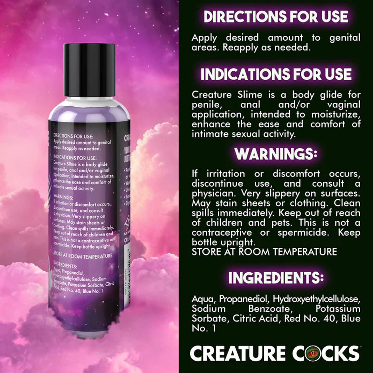 4oz Creature Slime Purple Slime Water-Based - Lubricant CC-AH587-4OZ