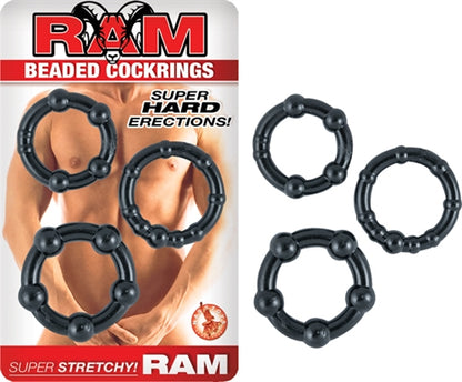 Ram Beaded Cockrings - Black NW2485-2