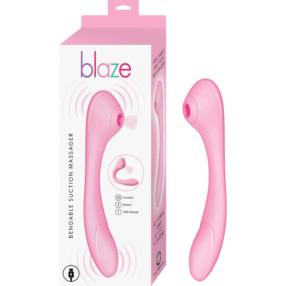 Blaze Bendable Suction Massager - Pink NW3186-1