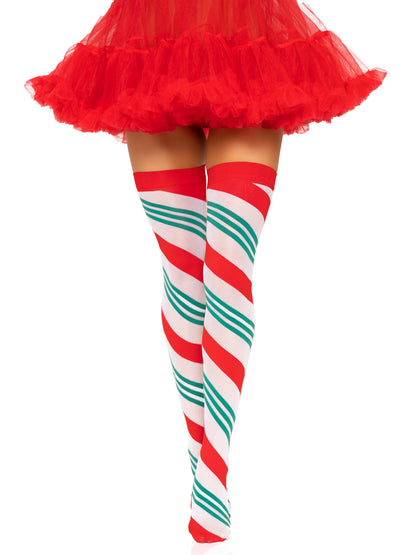 Holiday Ribbon Thigh High - Swirl LA-6629SWL