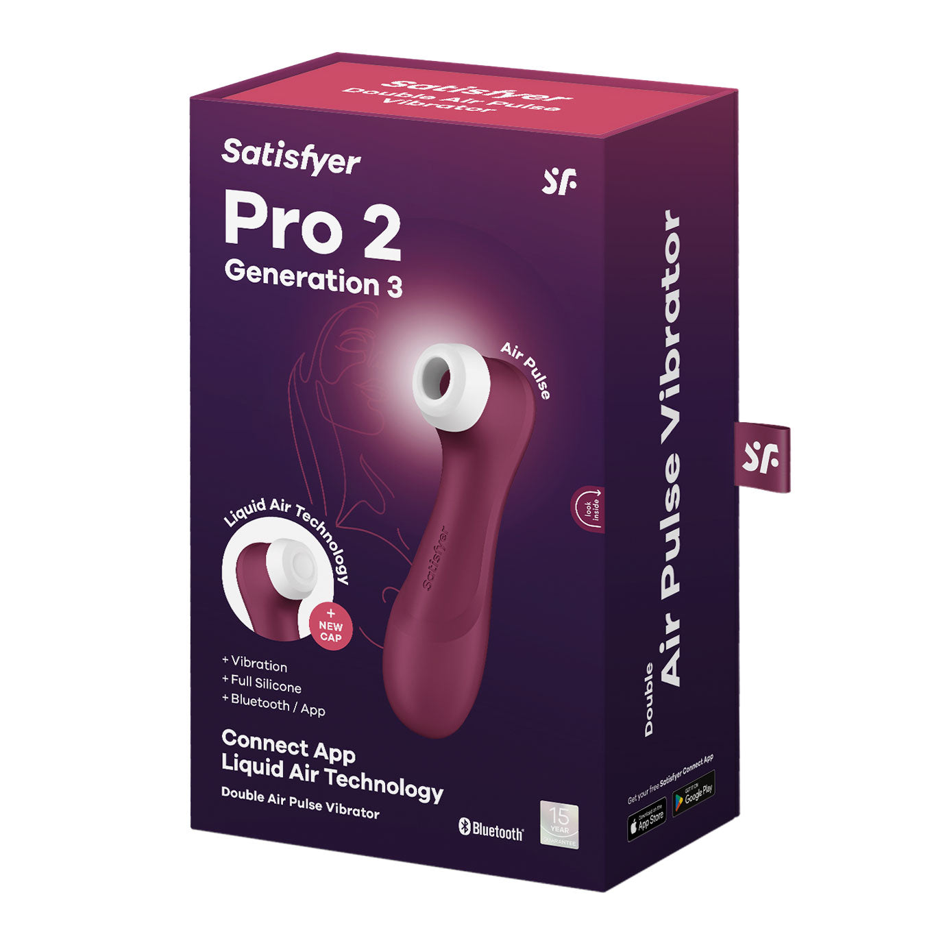 Satisfyer Pro 2 Generation 3 Connect App Liquid Air Technology - Wine Red SAT-J2018-U2-9-1