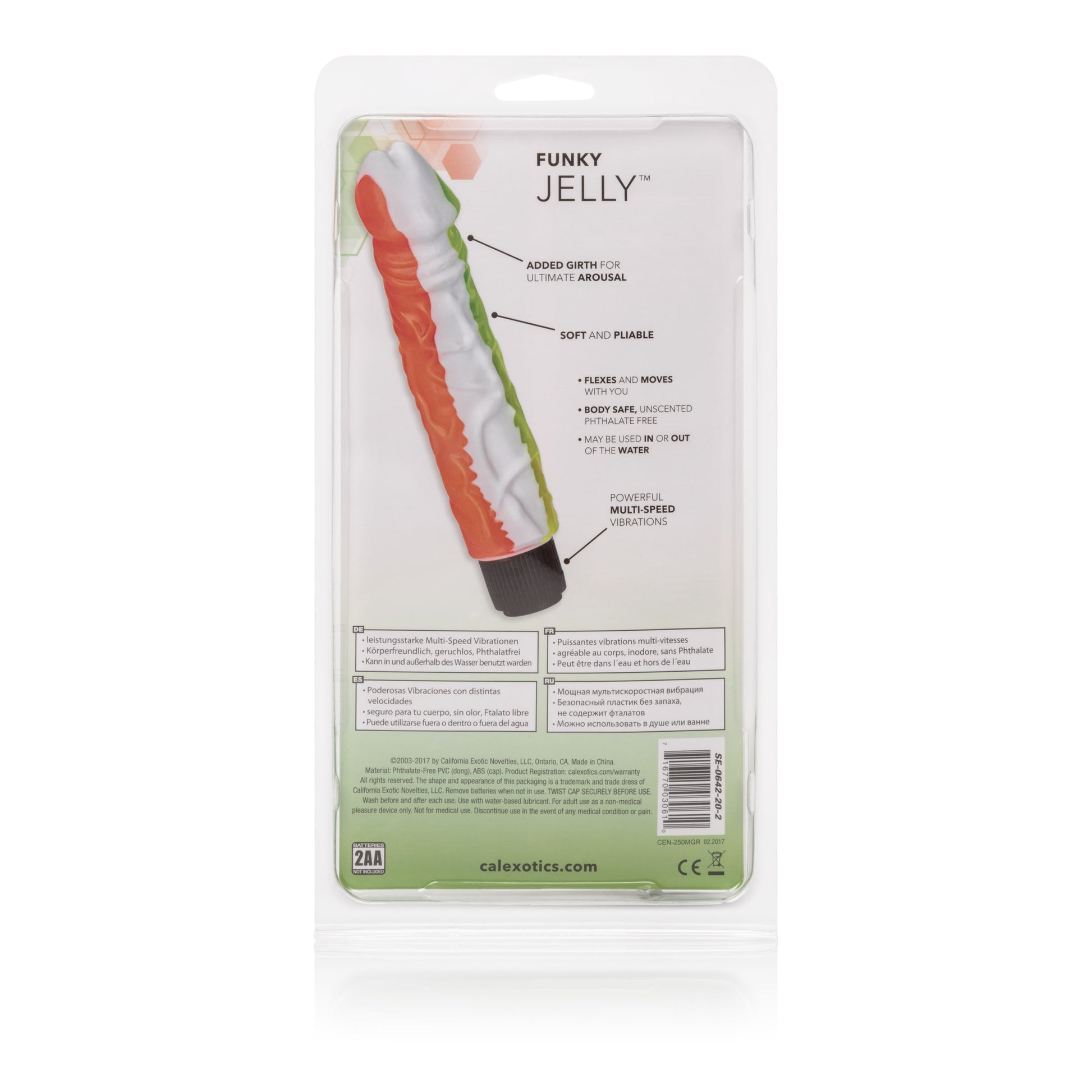 Funky Jelly Vibe 8 Inches - Orange/green SE0642202