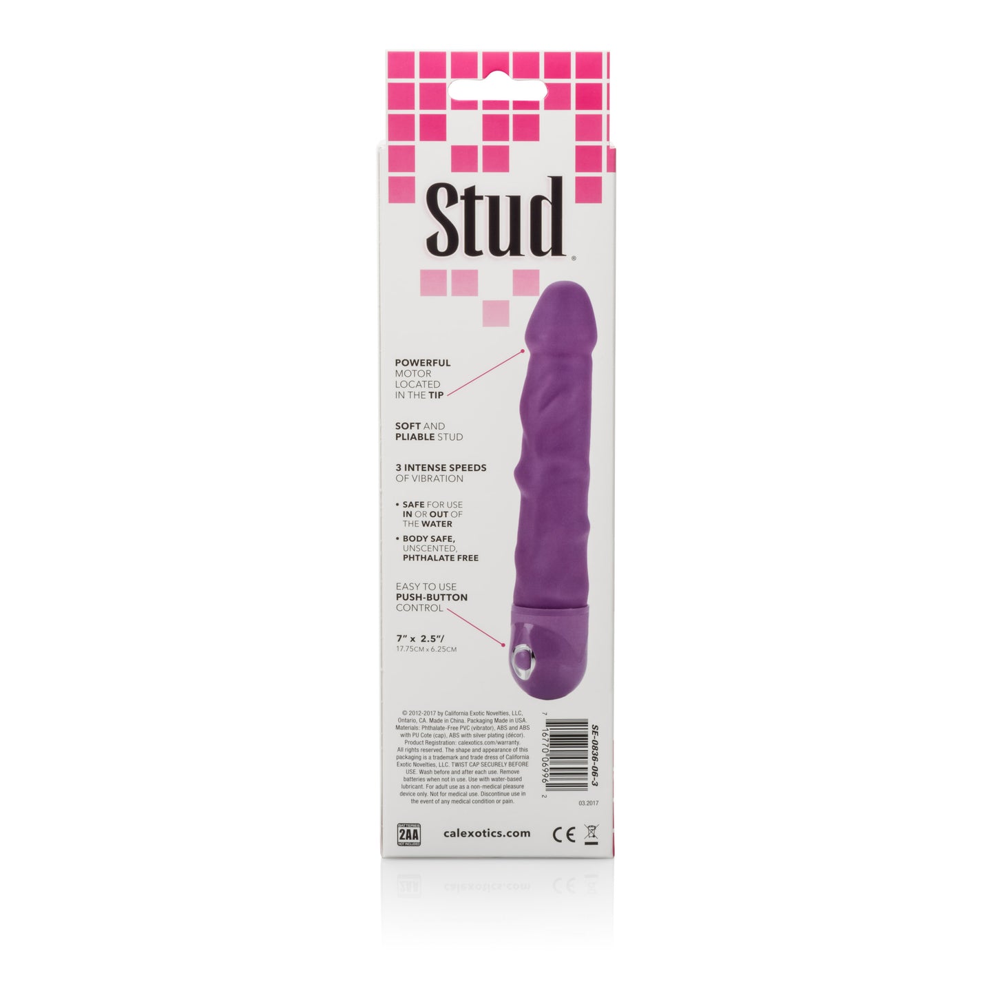 Waterproof Power Stud Rod Dong - Purple SE0836063