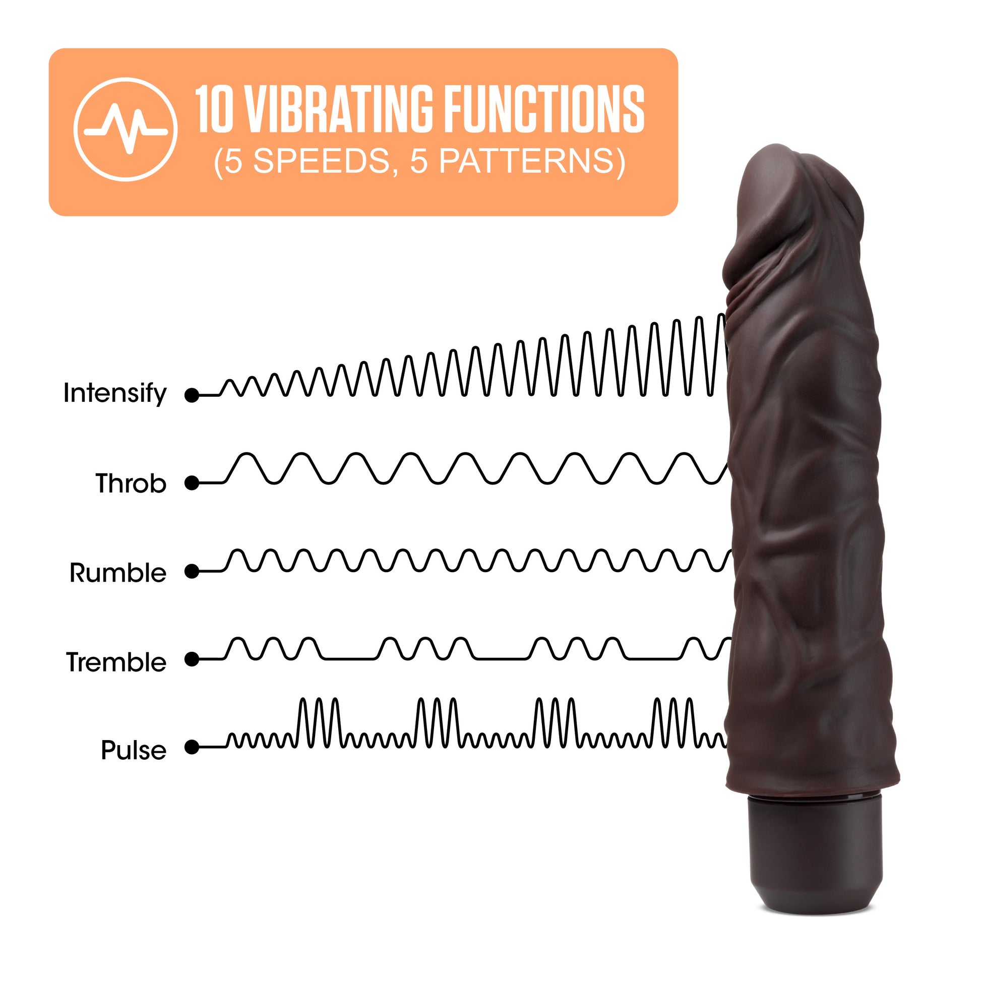 Dr. Skin Silicone - Dr. David - 8 Inch Vibrating  Dildo - Brown BL-12356