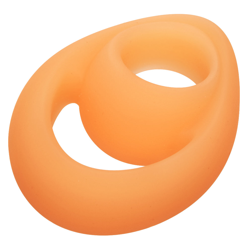 Alpha Glow-in-the-Dark Liquid Silicone Teardrop  Ring - Orange SE1492302