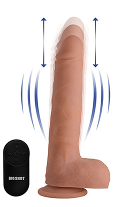 Big Shot 9 Inch Silicone Thrusting Dildo With - Balls and Remote CN-19-1012-10