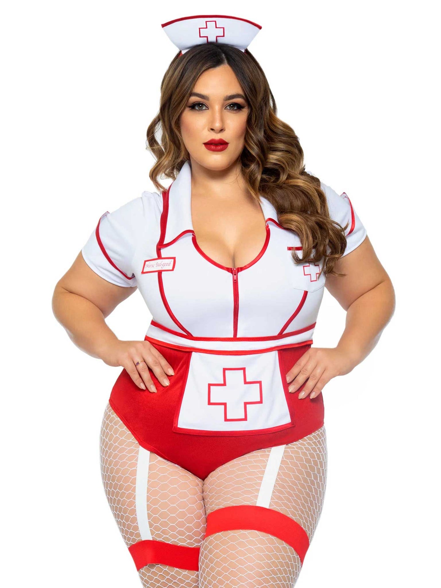 Plus Nurse Feelgood Sexy Costume - 3x/4x - White / Red LA-87086XWH3X4