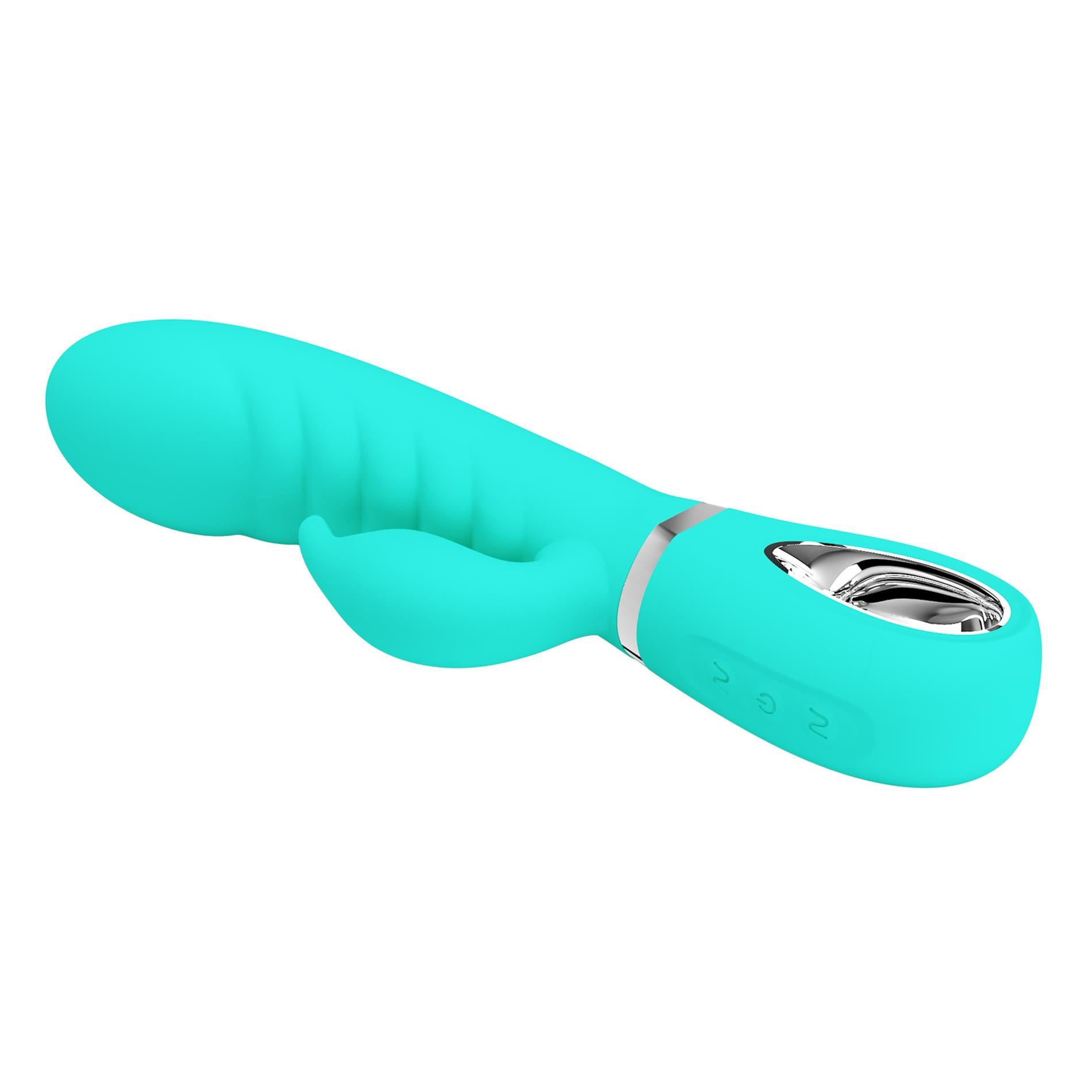 Prescott Super Soft Rabbit Silicone Vibrator -  Teal BI-014635-4