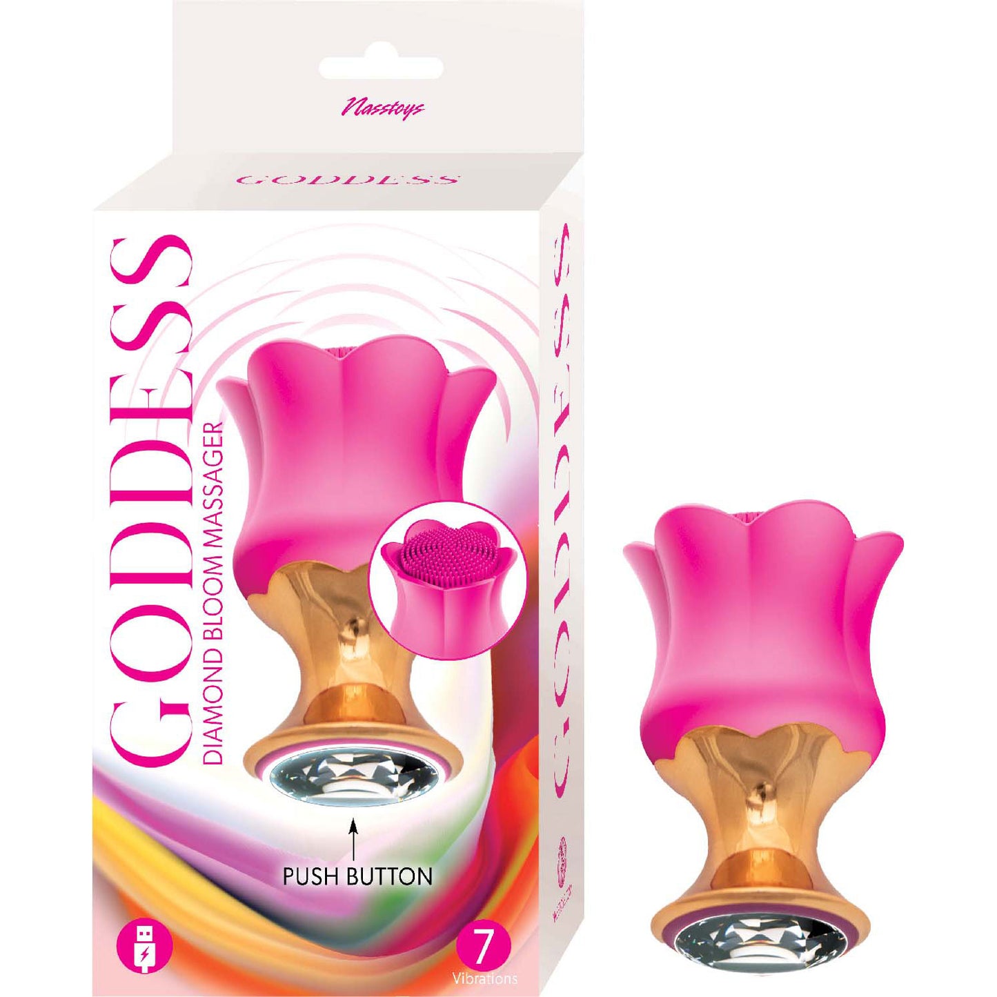 Goddess Diamond Bloom Massager - Fushcia NW3208