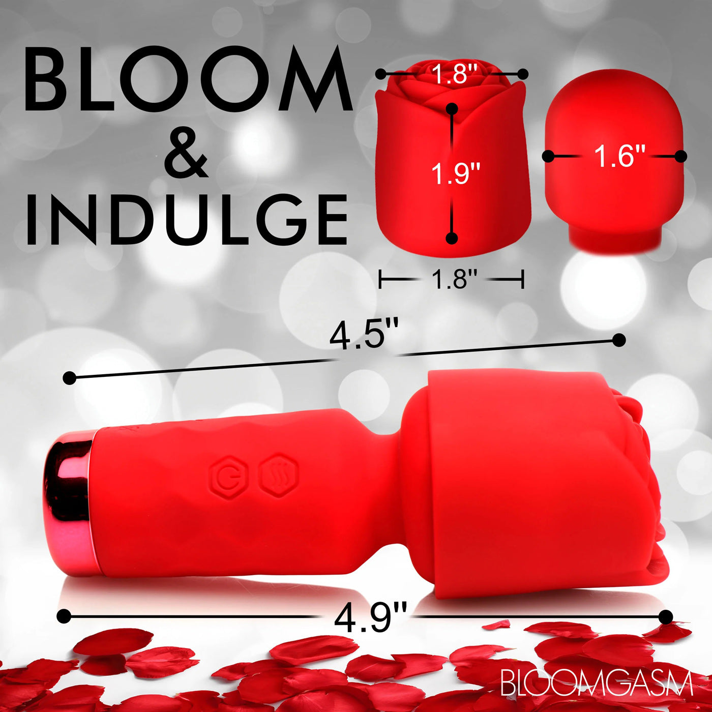 Pleasure Rose-Petite Mini Silicone Rose Wand - Red INM-AH339