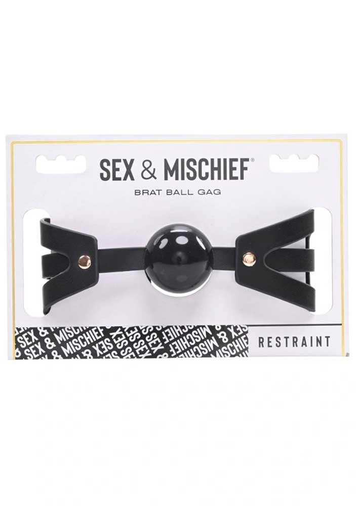 Brat Ball Gag - Black / Rose Gold SS09842