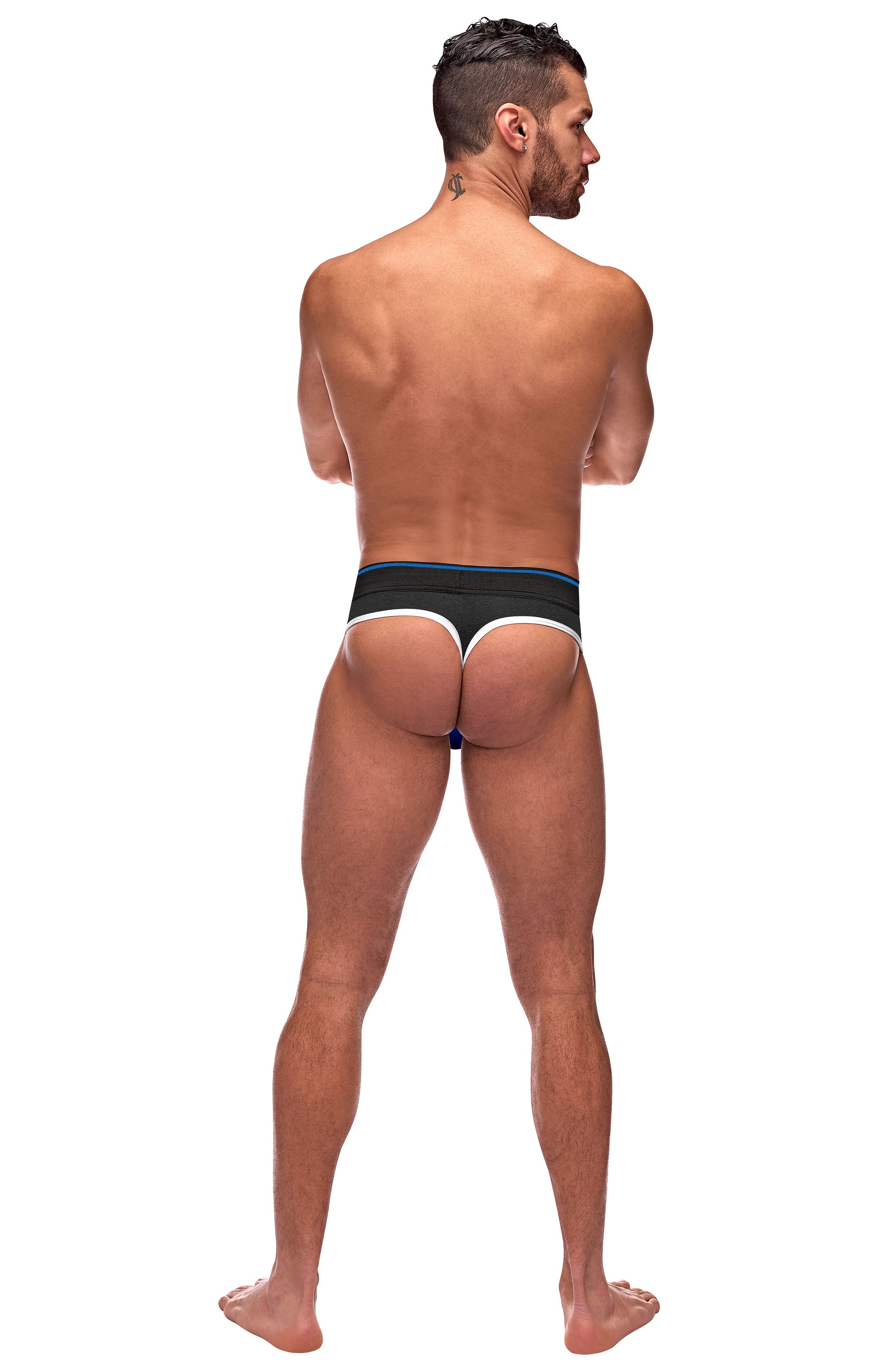 Retro Sport Panel Thong - L/ XL - Black/ Blue MP-414265RBLX