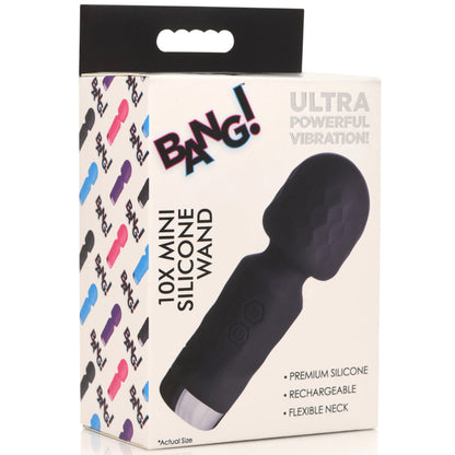 10x Mini Silicone Wand -  Black BNG-AH205-BLK