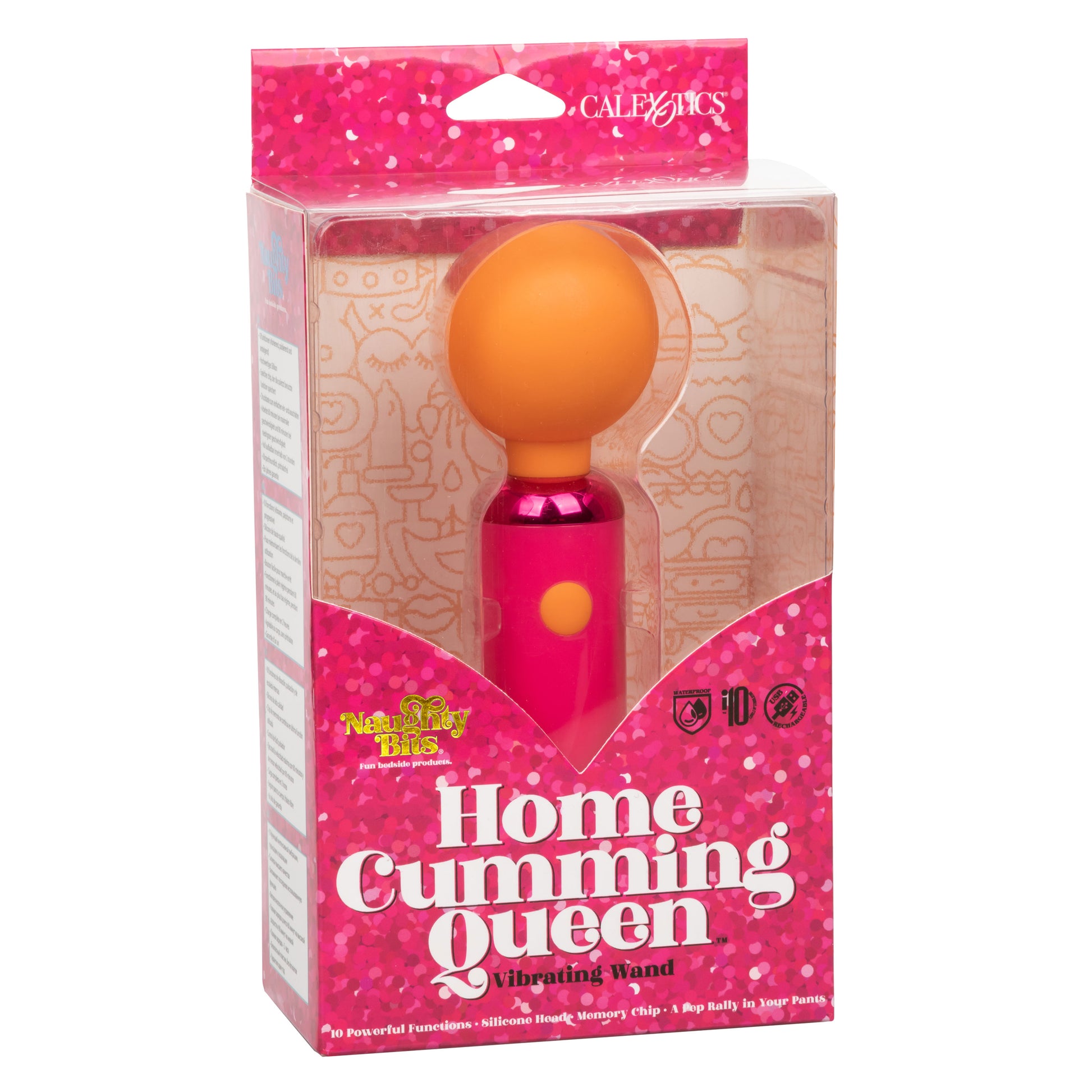 Naughty Bits Home Cumming Queen Vibrating Wand -  Orange/pink SE4410383