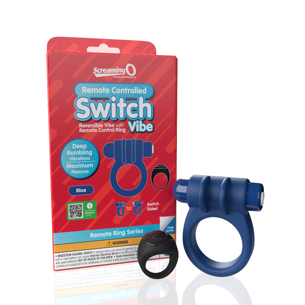 Screaming O Remote Controlled Switch Vibrating  Ring - Blue SO-ARCSW-BU