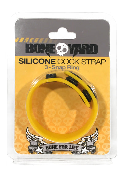 Boneyard Silicone Cock Strap 3 - Snap Ring - Yellow BY-0304