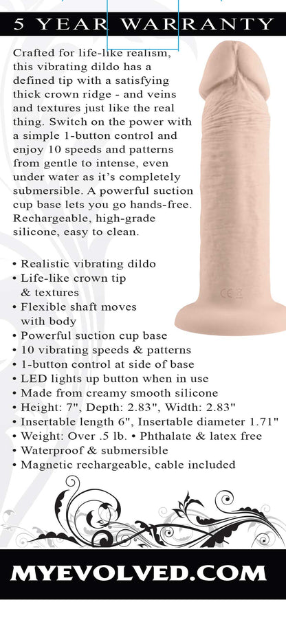 6 Inch Girthy Vibrating Dong - Light EN-RD-2758-2