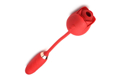 Bloomgasm Romping Rose Suction and Thrusting  Vibrator - Red INM-AH147