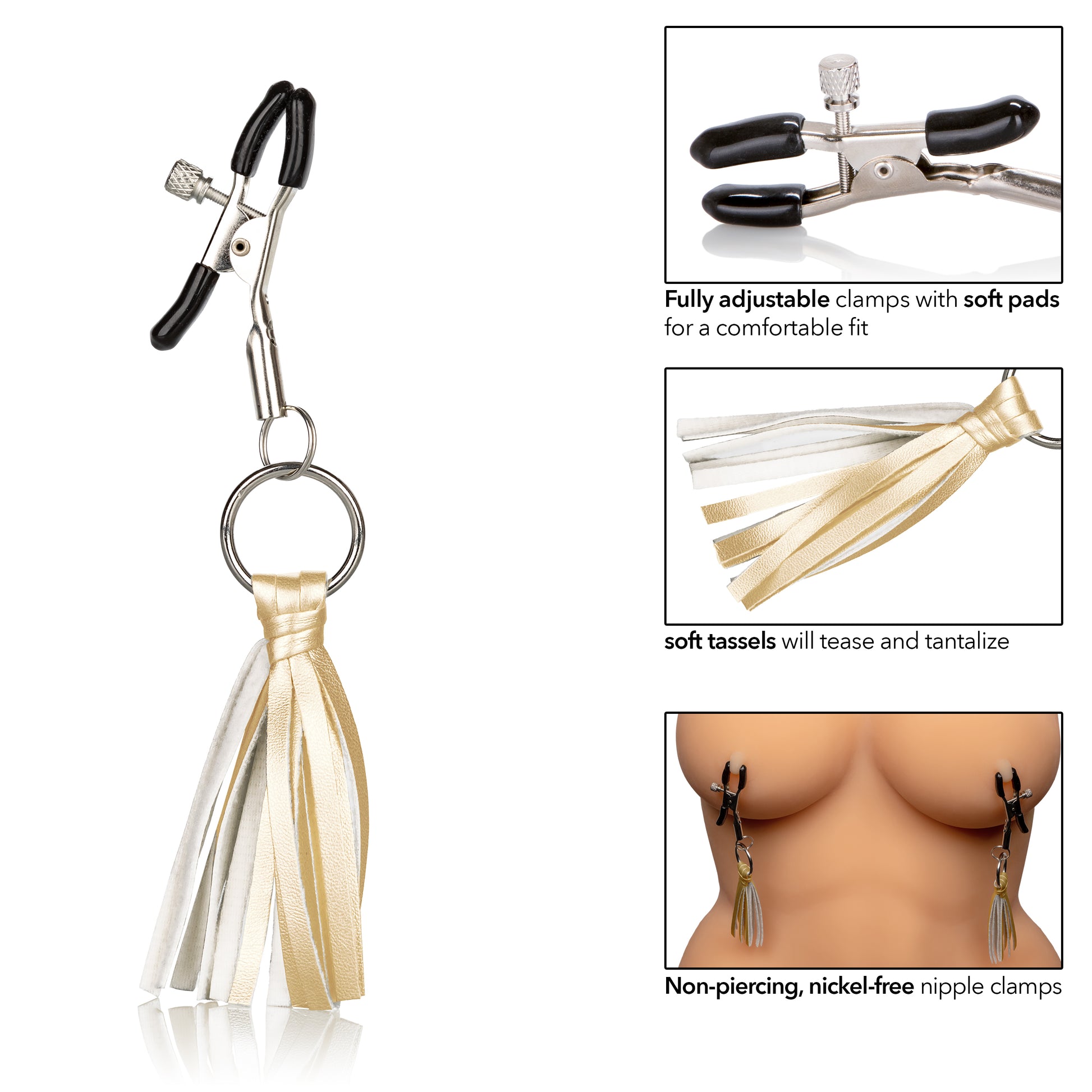 Nipple Play Playful Tassels Nipple Clamps - Gold SE2614152