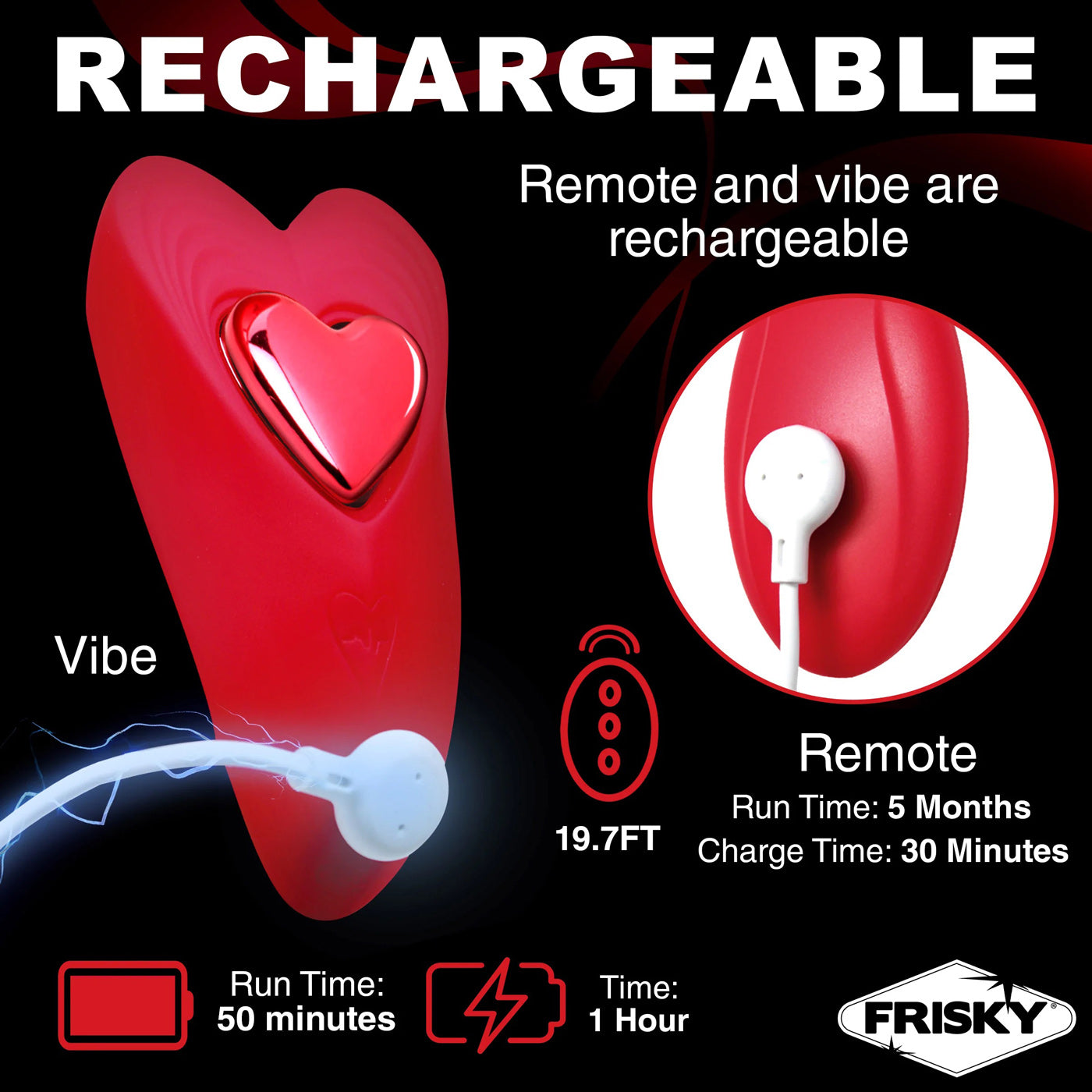 Love Connection Silicone Panty Vibe With Remote Control - Red FR-AH368