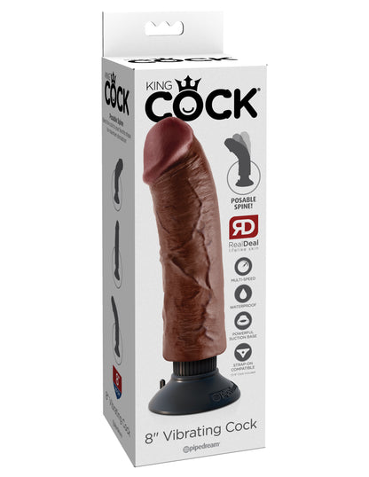 King Cock 8-Inch Vibrating Cock - Brown PD5403-29