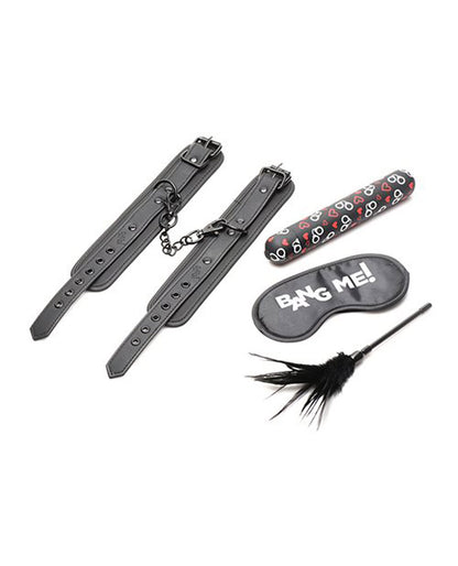 Bang - Bondage Kit - XL Bullet, Cuffs, Tickler and Blindfold - Black BNG-AH047