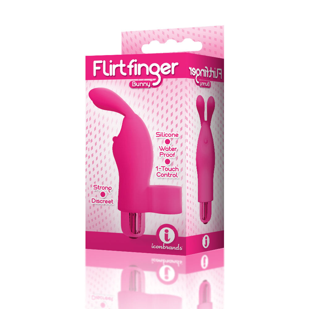 The 9's Flirt Bunny Finger Vibrator - Pink ICB2668-2