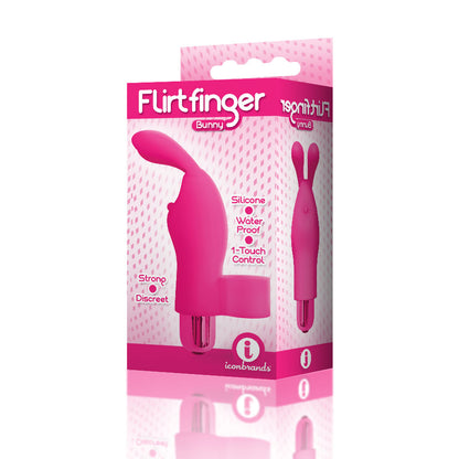 The 9's Flirt Bunny Finger Vibrator - Pink ICB2668-2