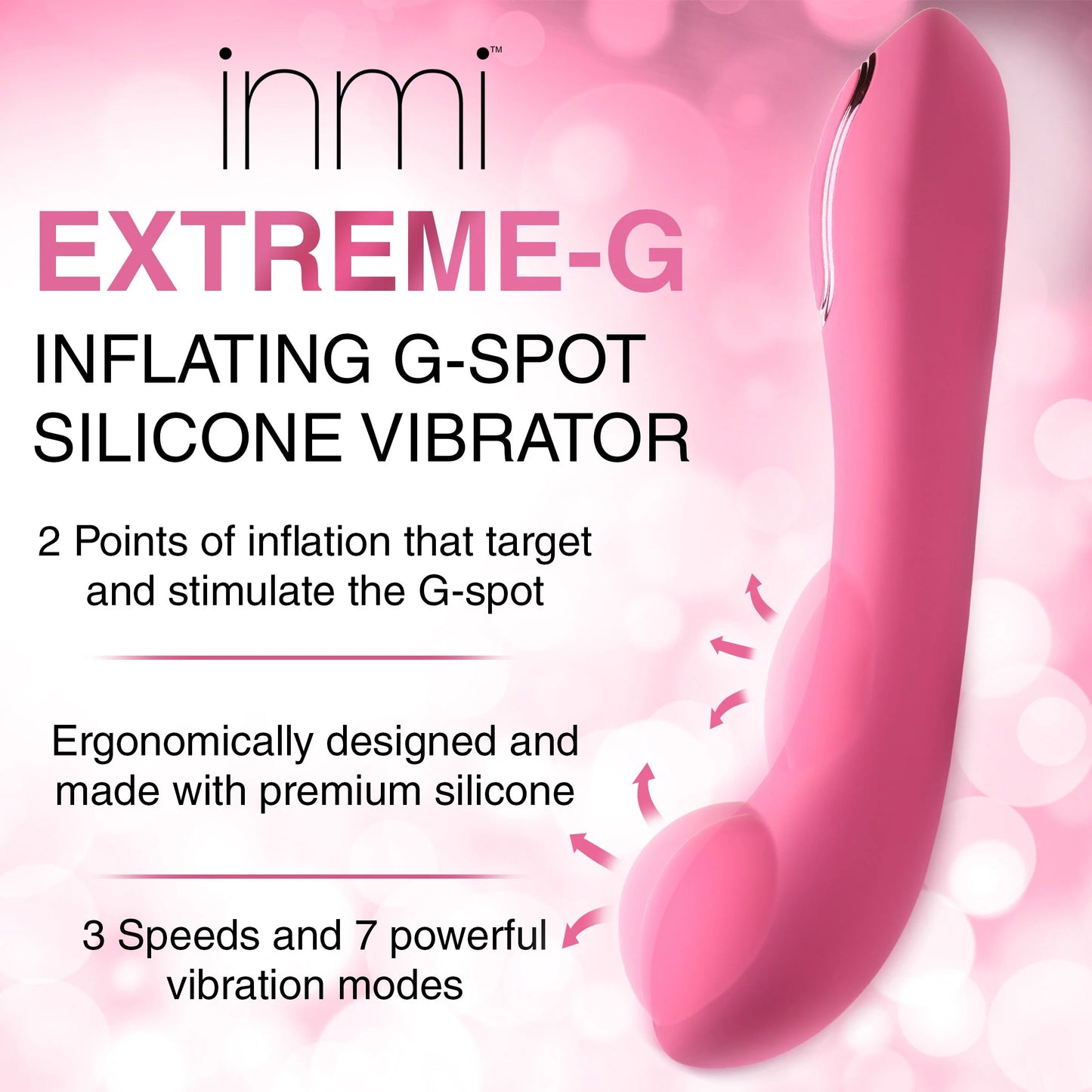 Extreme-G Inflating G-Spot Silicone Vibrator -  Pink INM-AH293