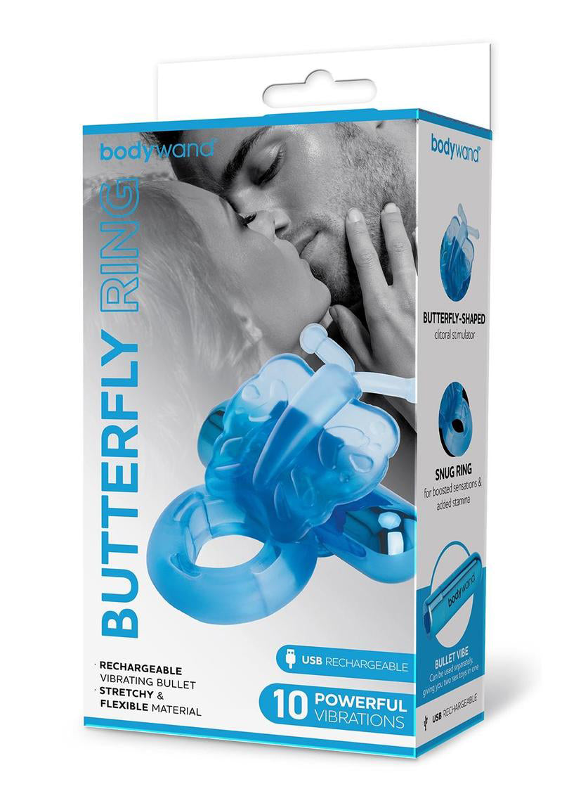 Bodywand Rechargeable Butterfly Ring - Blue X-BW1505