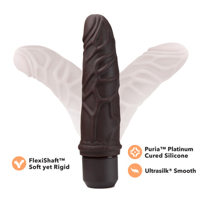 Dr. Skin Silicone - Dr. Robert - 7 Inch Vibrating  Dildo - Brown BL-12096