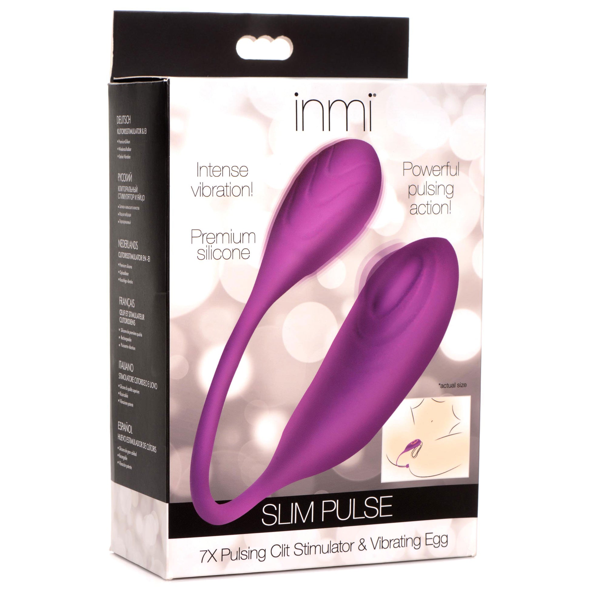 Slim Pulse 7x Pulsing Clit Stimulator and  Vibrating Egg - Purple INM-AG982